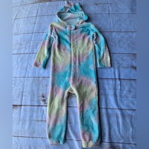 Bobbie Brooks Fuzzy Hooded Tie Dye Sleeper Size 4T